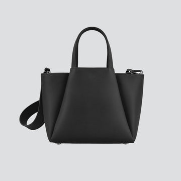 Scratch Resistant Cow Leather Mini Pyramid Top Handle Bag
