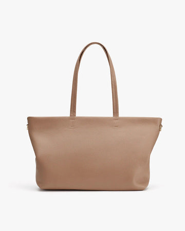 Lightweight Leather Hidden Zipper Top Handle Tote Bag