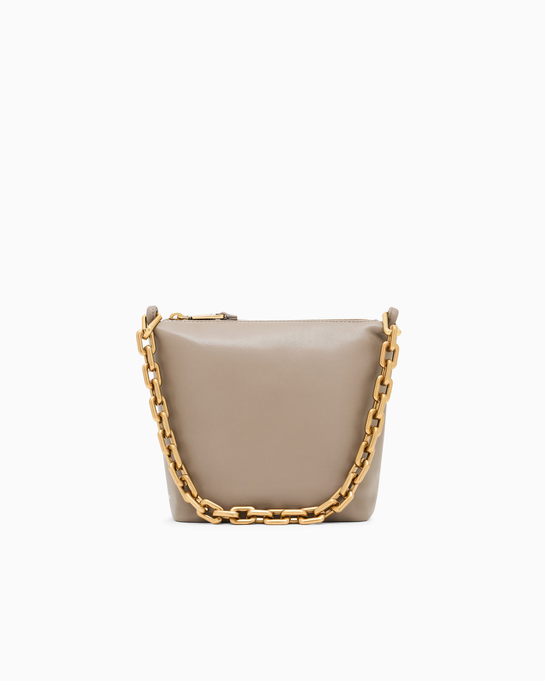 Supple Leather Dual Strap Chain Hobo Crossbody Bag